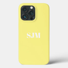 Monograma personalizado minimalista amarelo pálido