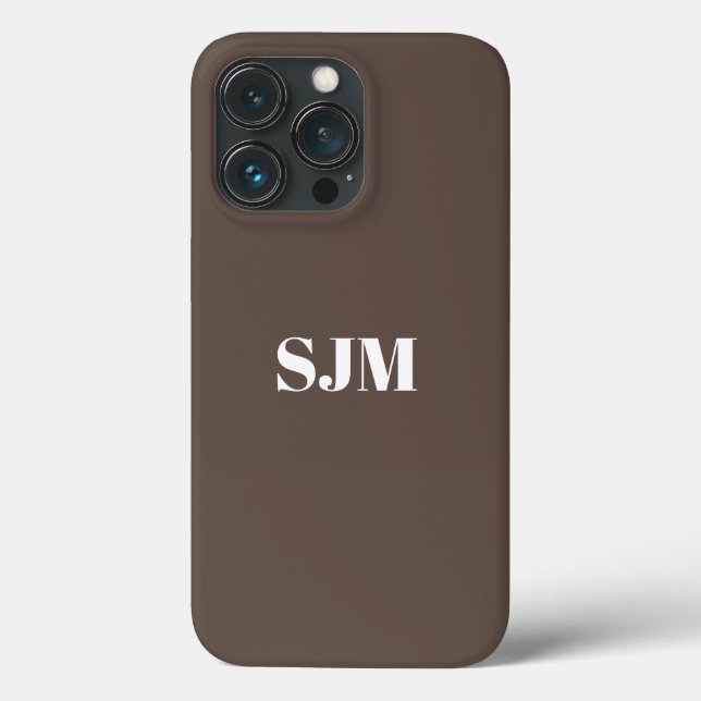 Monograma personalizado mínimo branco castanho (Verso)