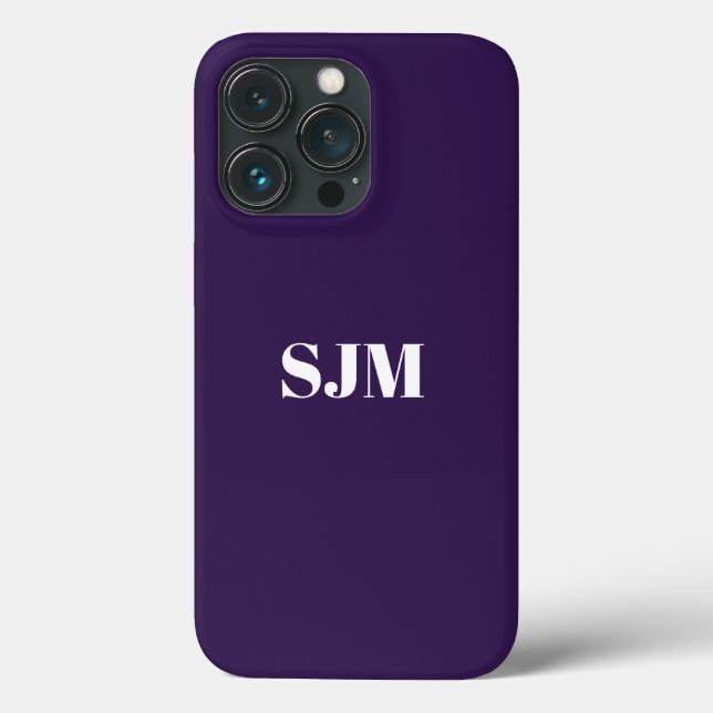 Monograma personalizado mínimo nome violeta violet (Verso)
