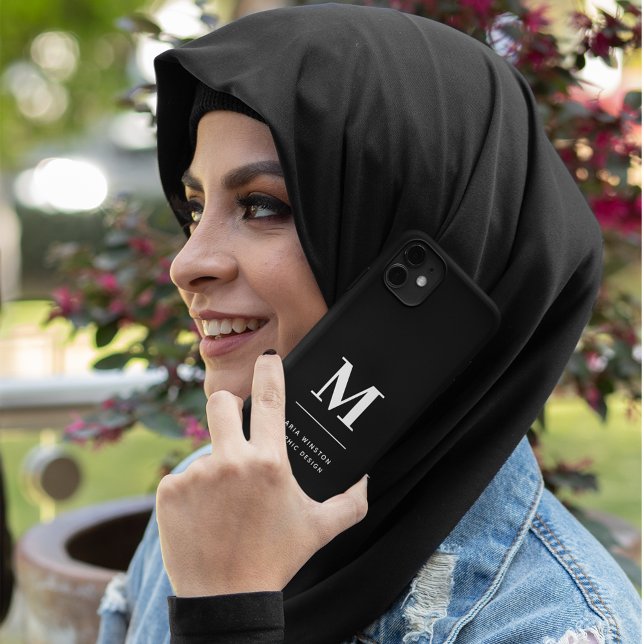 Monograma personalizado mínimo preto e branco mode (Criador carregado)