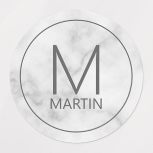 Monograma Personalizado Moderno e Etiquetas de Nom