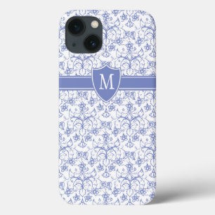 Monograma Personalizado no Padrão do Periwinkle Az