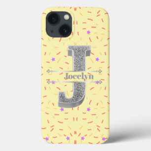 Monograma Personalizado Prata Inicial J Seu Nome