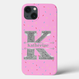 Monograma Personalizado Prata Inicial K Seu Nome