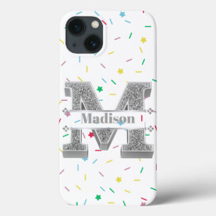 Monograma Personalizado Prata Inicial M Seu Nome