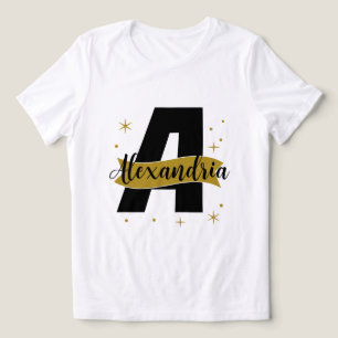Monograma Personalizado Preto Branco Dourado