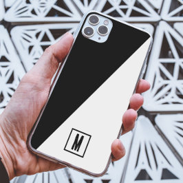 Monograma Personalizado Preto e Branco Geométrico