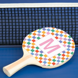 Monograma personalizado raquete de ping pong quadr