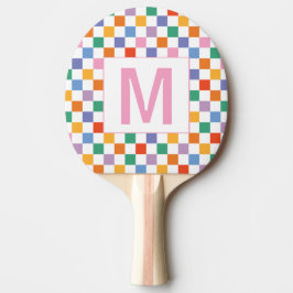 Monograma personalizado raquete de ping pong quadr