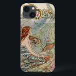 Monograma Personalizado Sob A Sereia Da Vintagem D<br><div class="desc">Belo monograma sob o caso de Decoração de Sereia da Vintage no Mar.</div>