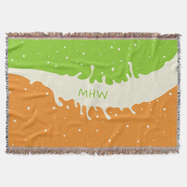 Monograma personalizado Splash lança cobertor (Frente)