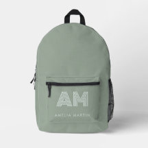 Monograma Personalizado Verde Sauge Matcha Minimal