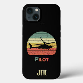 Monograma, Pôr do Sol Retro, Helicóptero Avião