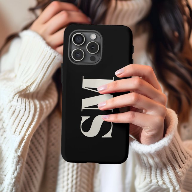 Monograma preto Elegante inicial (Criador carregado)