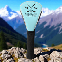 Monograma Preto Personalizado Nome Golf Lover Aqua