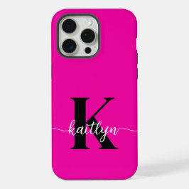 Monograma Preto Rosa Quente