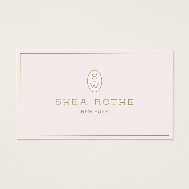 Monograma profissional moderno cor-de-rosa pálido  (Frente)