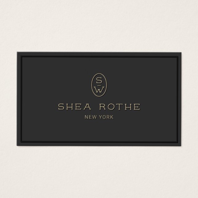 Monograma profissional preto elegante tipografia 3 (Frente)