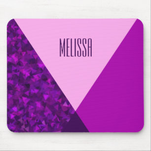 Monograma Púrpura, Pink, Trendy Mousepad