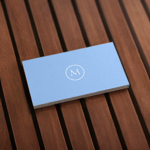 Monograma Qr Code Carolina Blue Cartão de visita