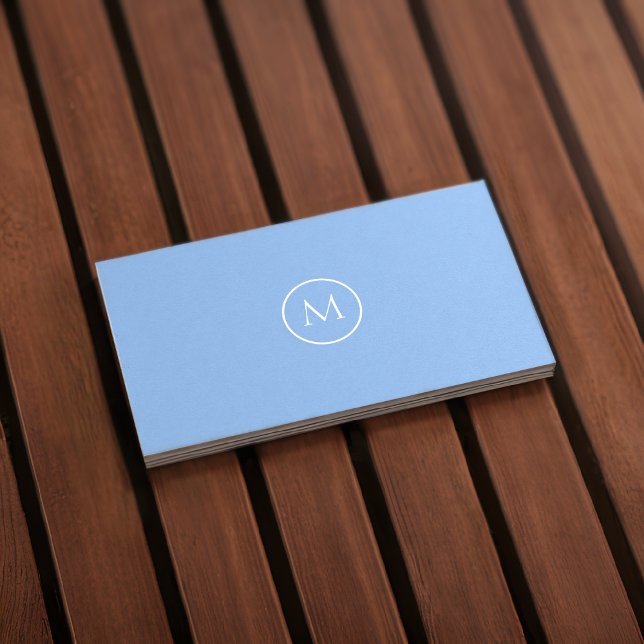 Monograma Qr Code Carolina Blue Cartão de visita (Front)