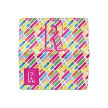 Monograma Rainbow Diagonal Lines, Pop