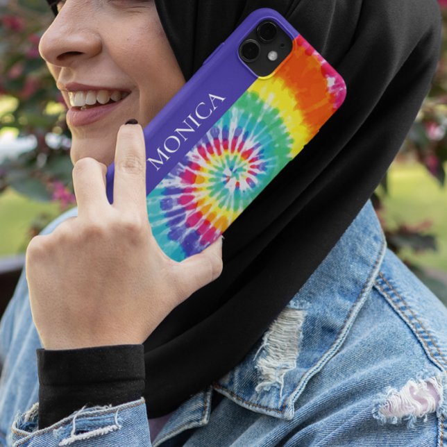Monograma Retro Colorido Tie Dye (Criador carregado)