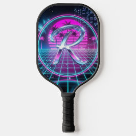 Monograma Retro Inicial Neon Cromado de Luxo