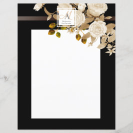Monograma Rosa Elegante Preto