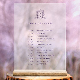 Monograma roxo branco eventos de ordem casamento