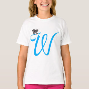 Monograma roxo, Cuta, Letra W Camiseta para Crianç