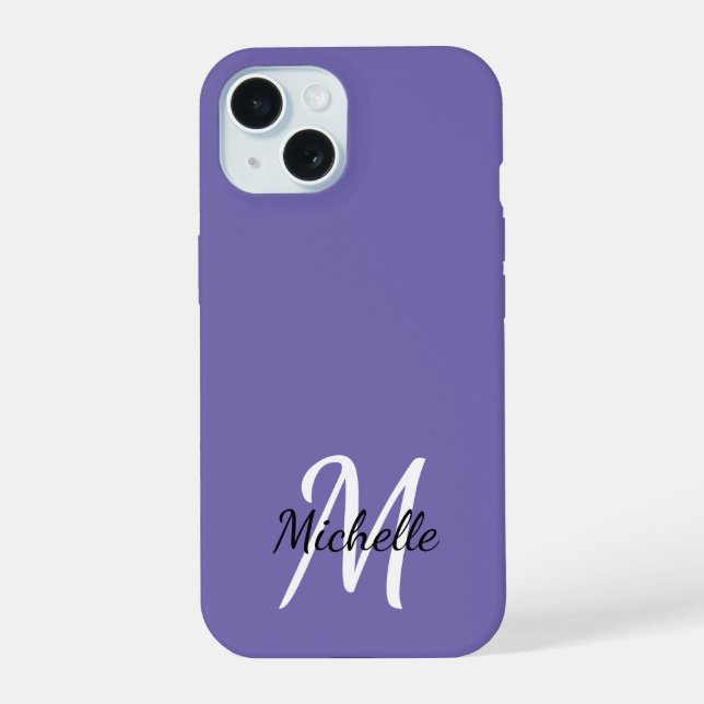 Monograma Roxo Mínimo Moderno Inicial (Verso)