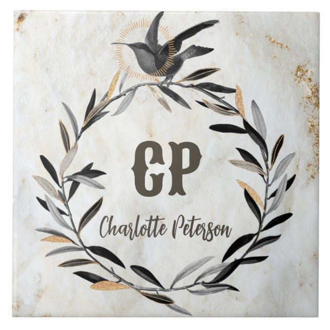 Monograma - Rua de Pássaro Marble Branco Russo Per (Frente)