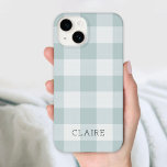 Monograma Russo Azul de Buffalo<br><div class="desc">Capa de telefone moderna de verificação de búfalos rústicos xadrez personalizada com seu nome monograma ou outro texto personalizado. Clique no botão Personalizar para adicionar seu próprio texto e criar um único design.</div>