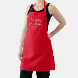 Monograma russo recém-casado feriado vermelho