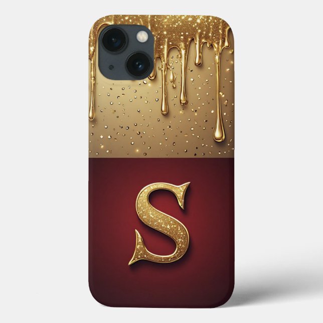 💎 Monograma S dourado com personalização a pingar (Verso)