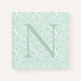 Monograma - Sage Green Damask inicial