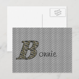 Monograma Seu Nome B Hydrangea Cartão Postal