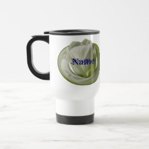 Monograma Seu Nome Tulip Caneca de viagem Floral