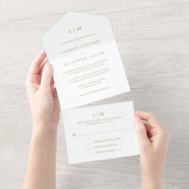 Monograma Simples Antigo Dourado Casamento Elegant