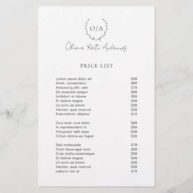 Monograma Simples Elegante (Frente)