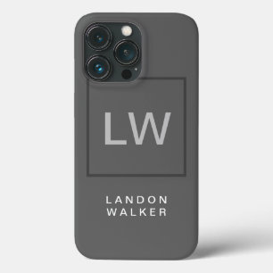 Monograma simples, simples e moderno, cinza