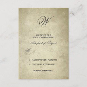 Monograma Simples   Vintage Paper RSVP