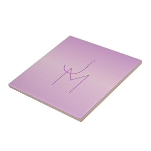Monograma Sobreposto Único   Rosa Lavanda Suave