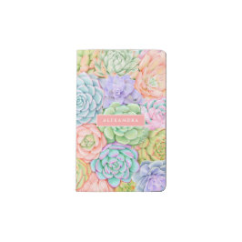 Monograma Suculente Aquarela Pastel Colorido