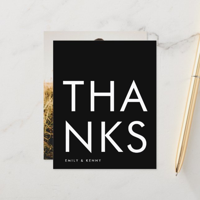 Monograma ultra moderno e grande obrigado (Frente/Verso In Situ)