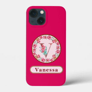 Monograma V Floral Personalizado