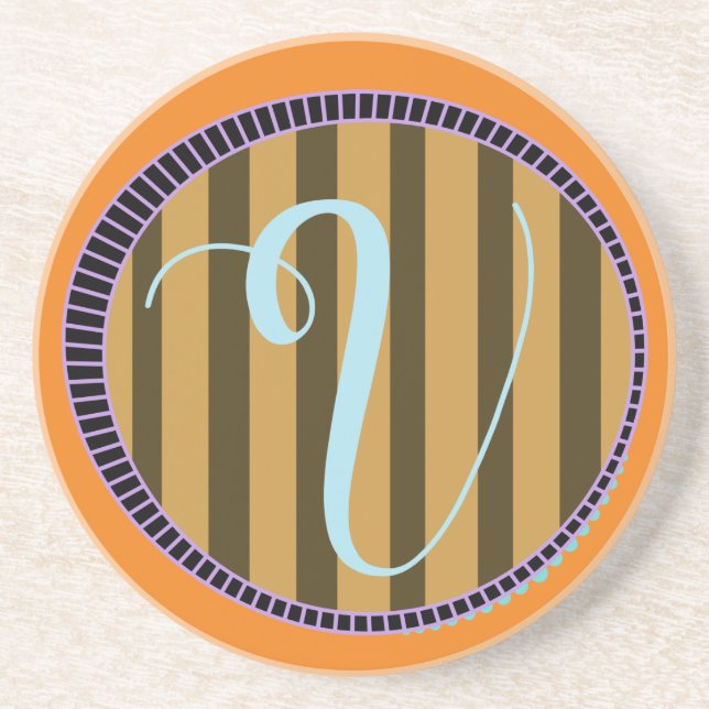 Monograma V Porta copos Sandstone (Frente)