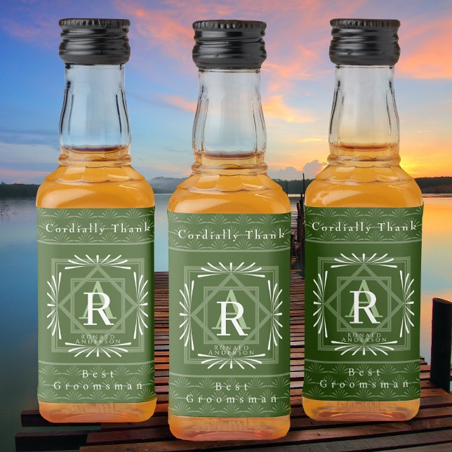 Monograma Verde de na moda Frame (Modern stylish Monogram Design. )