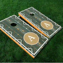 Monograma Verde Escuro de Boho Tribal